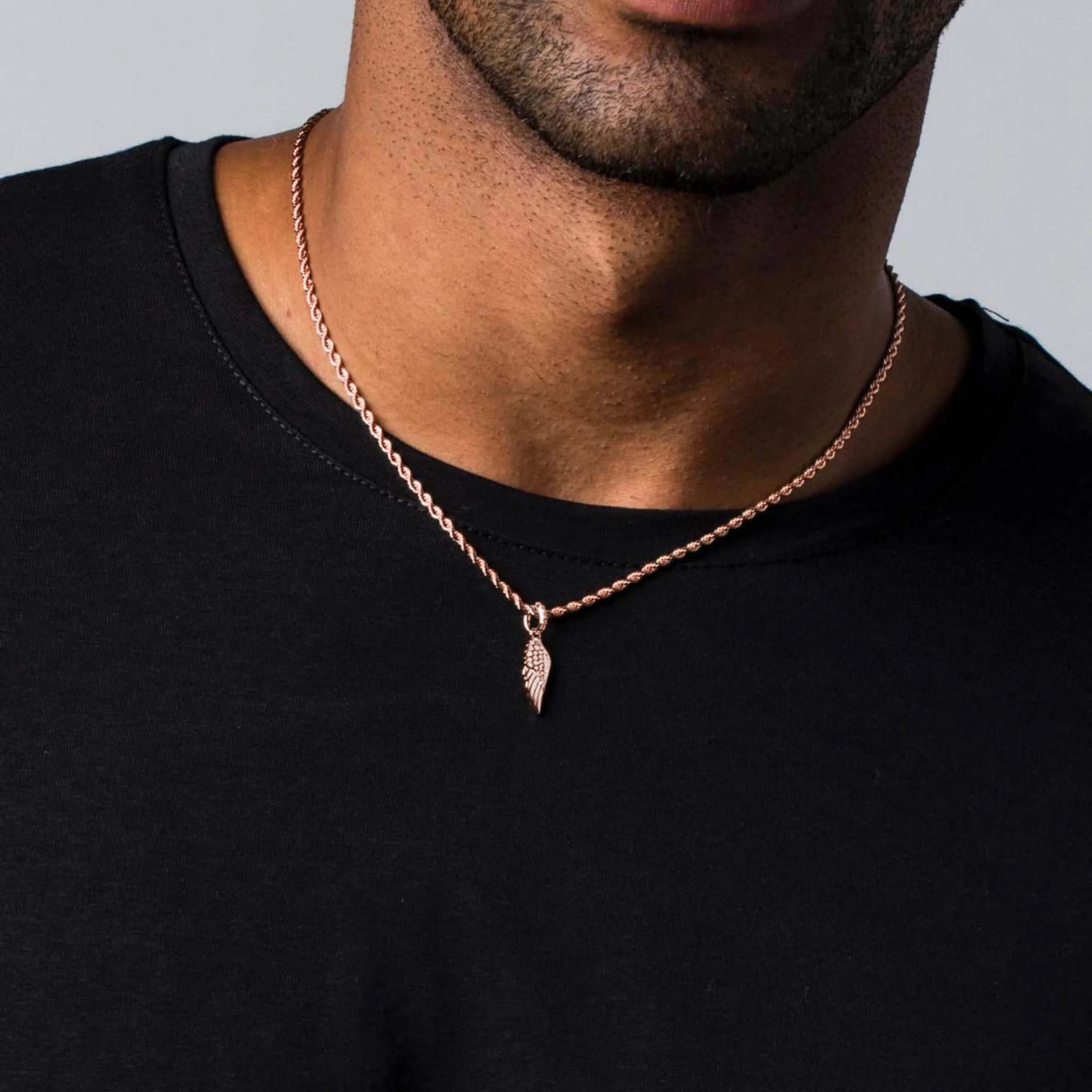 Micro Wing Pendant in Rose Gold
