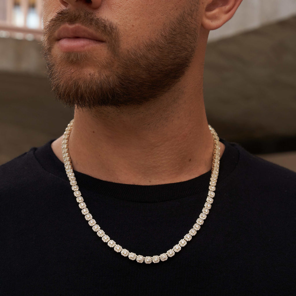 Micro Clustered Tennis Necklace + Bracelet Bundle in Yellow Gold