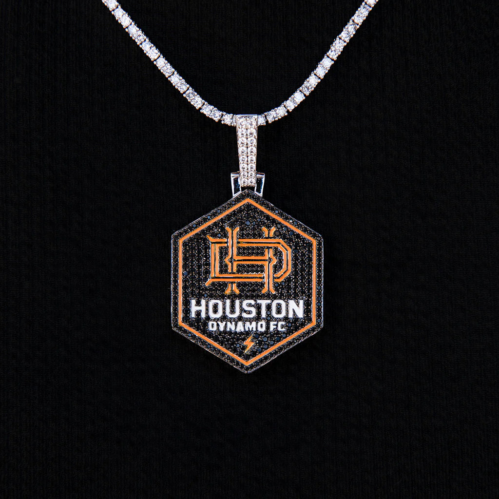 Houston Dynamo FC Official MLS Logo Pendant in White Gold