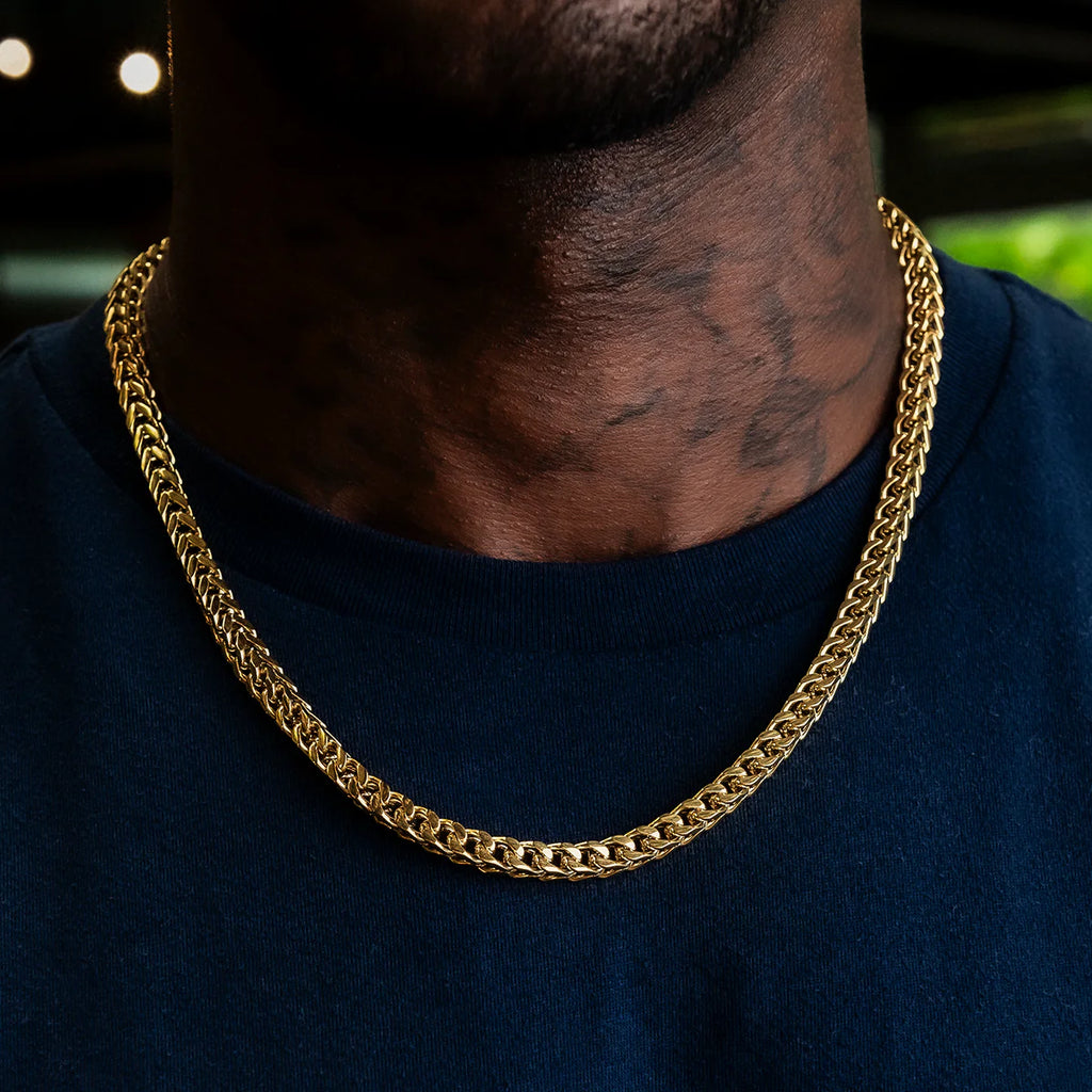 Franco Chain in Hollow Yellow Gold - 6mm