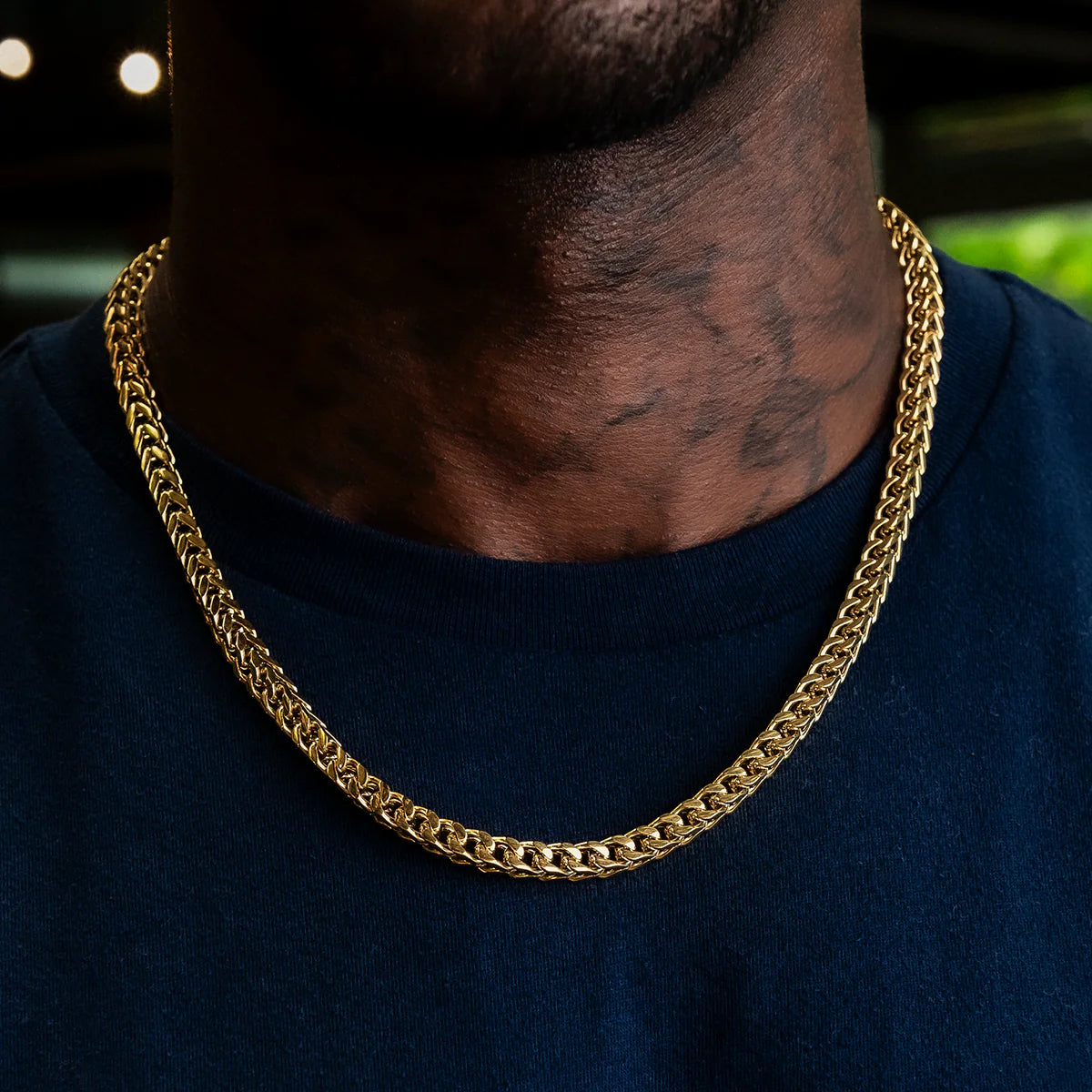 Franco Chain in Hollow Yellow Gold - 6mm