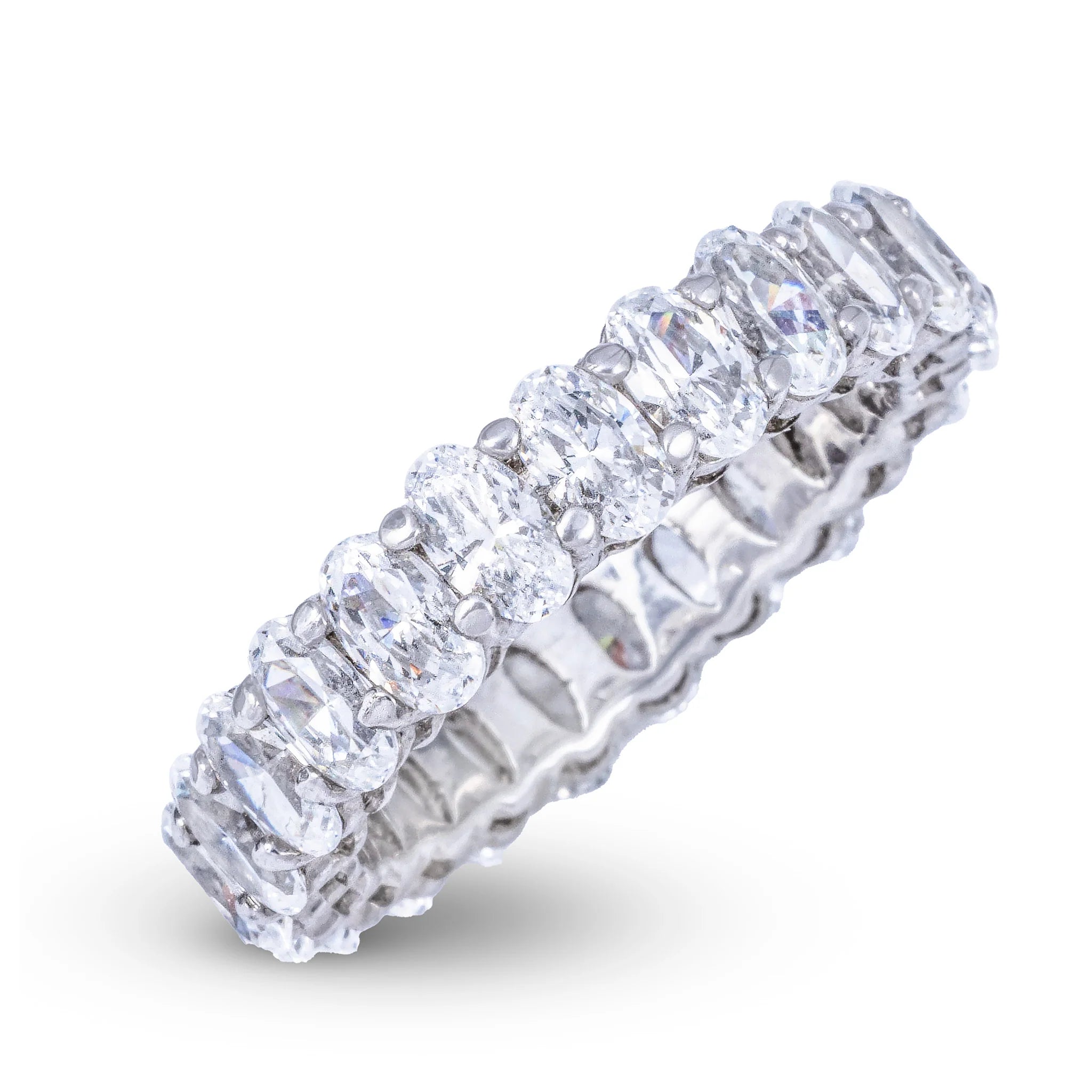 Oval Cut Eternity Lab Diamond Band Ring in Platinum - 5mm