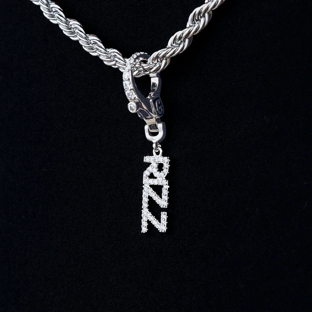 "Rizz" Clip On Pendant in White Gold