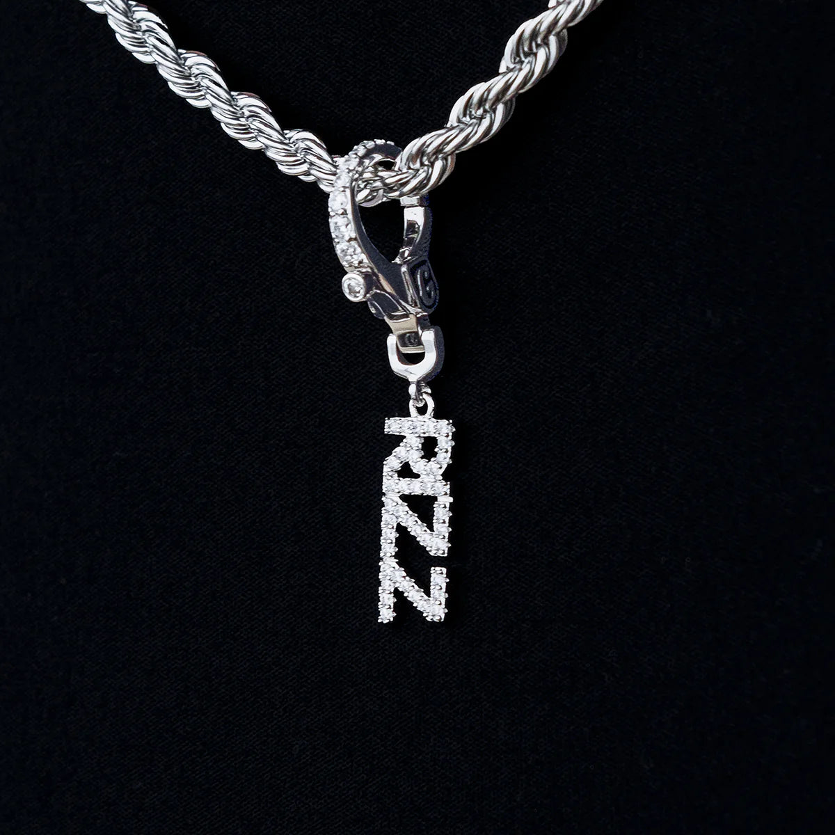 "Rizz" Clip On Pendant in White Gold