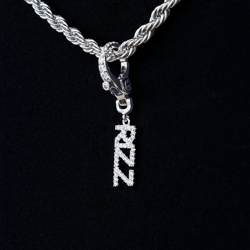 "Rizz" Clip On Pendant in White Gold