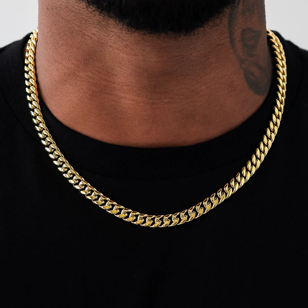 Miami Cuban Chain in Hollow Yellow Gold - 8mm