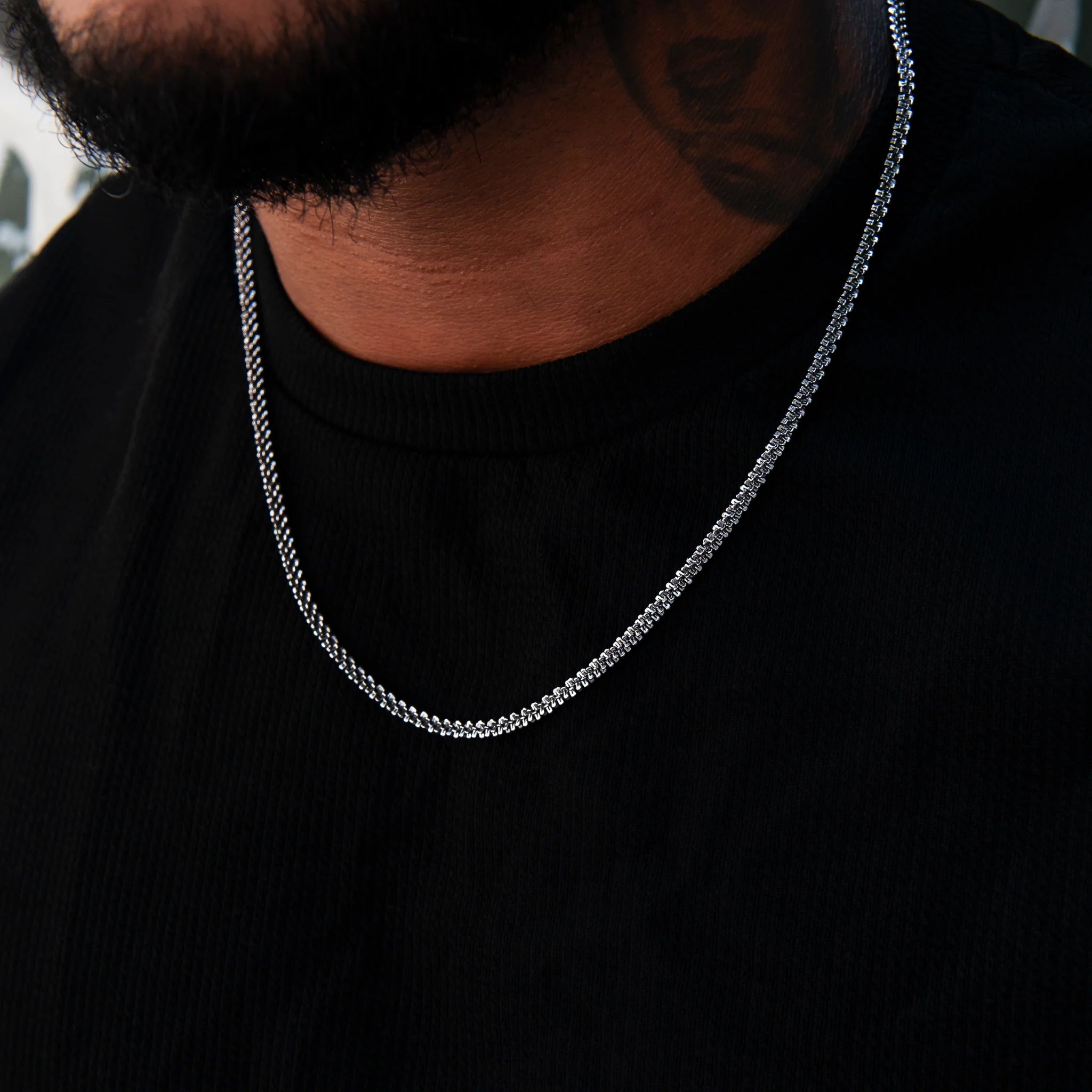 Popcorn Chain in Black - 4mm