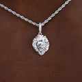 Mini Lion Pendant in White Gold