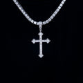 Large Iced Celtic Cross in White Gold