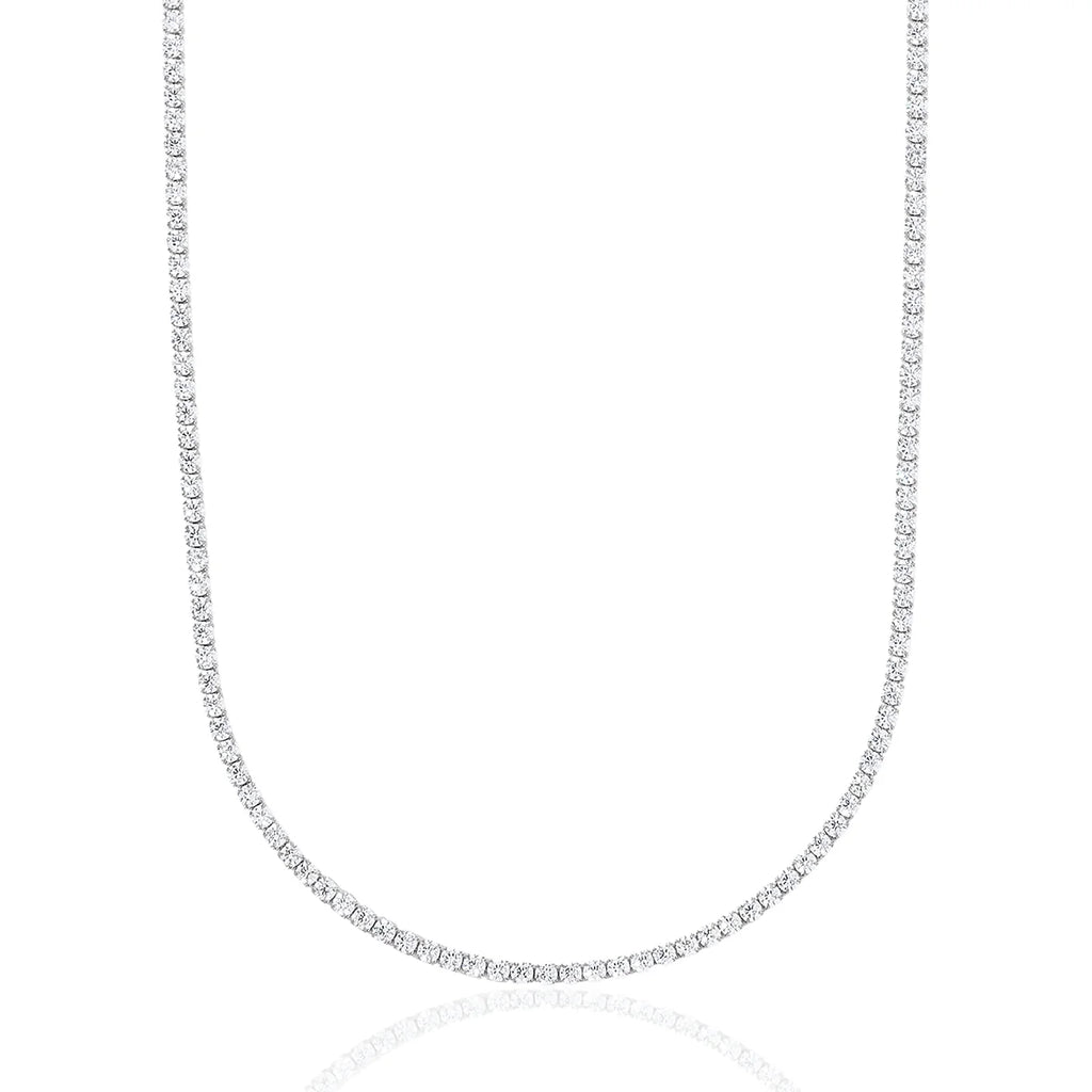Micro Tennis Chain in White Gold