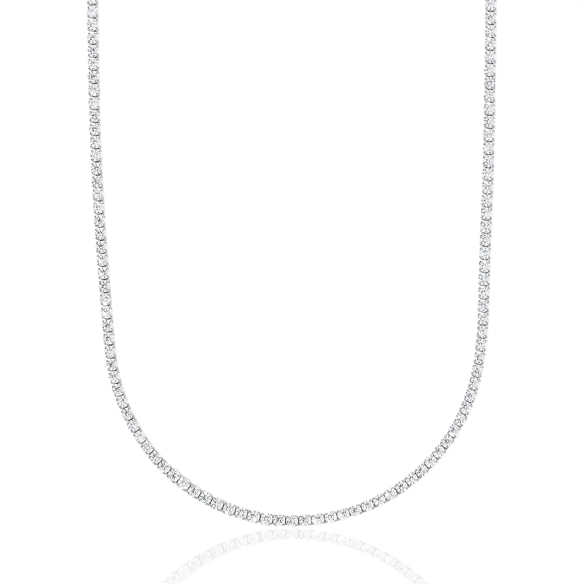 Micro Tennis Chain in White Gold