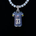 Aaron Jones Minnesota Vikings Purple #33 Jersey Pendant - White Gold