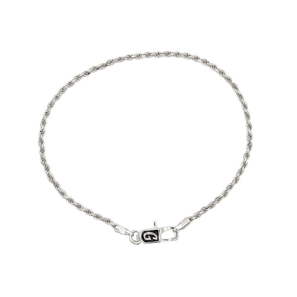 Rope Chain Bracelet in Sterling Silver - 2mm