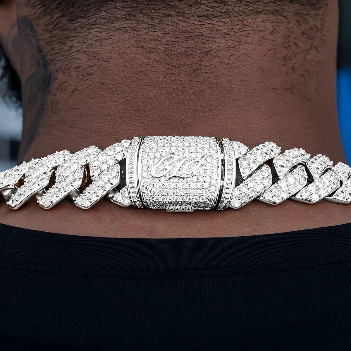 Philadelphia 76ers Official NBA Diamond Prong Cuban Chain in White Gold- 25mm