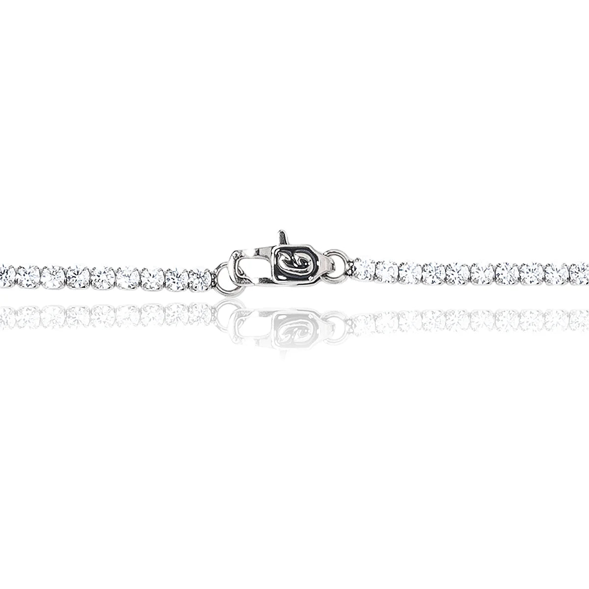 Micro Tennis Chain in White Gold