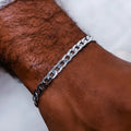 Curb Chain Bracelet in White Gold- 6mm