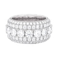 5 Layer Lab Grown Diamond Band Ring in Solid White Gold