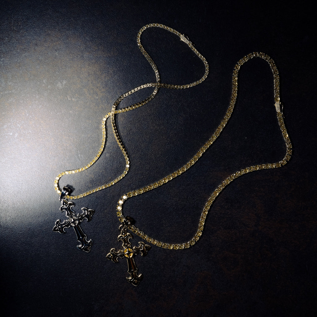 GLD X Bloody Osiris Large Cross Pendant in Solid White Gold