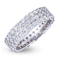 Triple Row Eternity Lab Diamond Band Ring in Platinum - 6.5mm