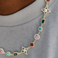Colored Gemstone Pearl Chain in Yellow Gold - 17mm