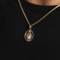 Solid Gold Micro Lady of Guadalupe Pendant