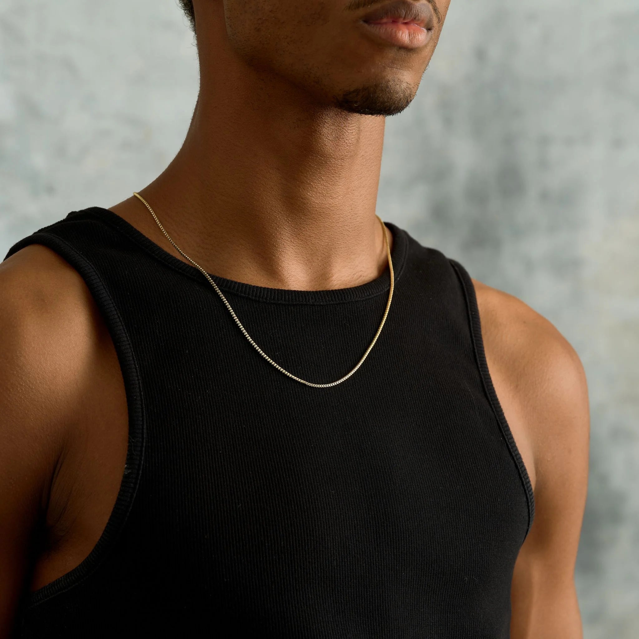 Micro Box Chain in Yellow Gold - 1.5mm