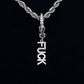 "Fuck" Clip On Pendant in White Gold