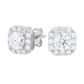 Micro Clustered Moissanite Earrings in Sterling Silver