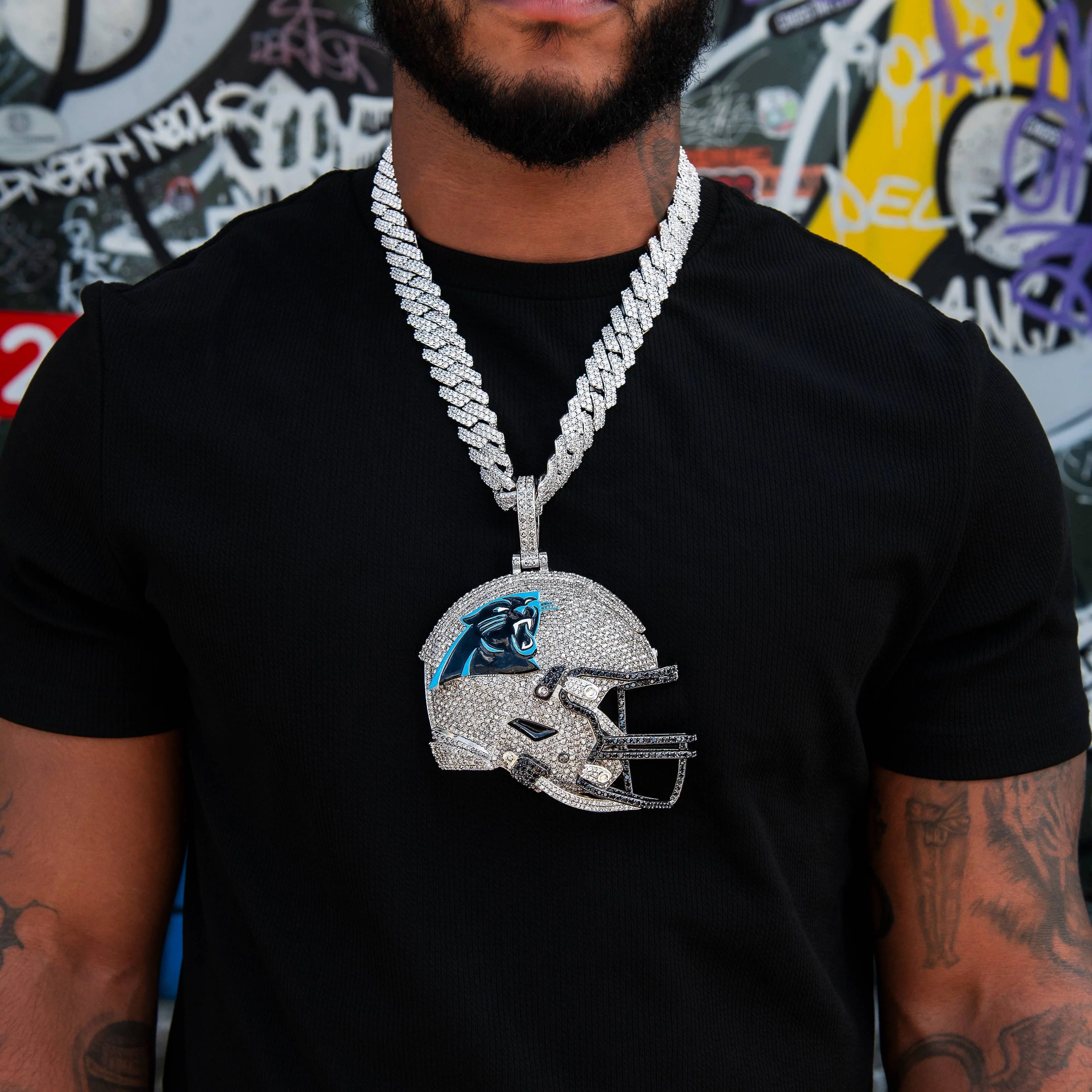 Giant Carolina Panthers Official NFL Helmet Pendant