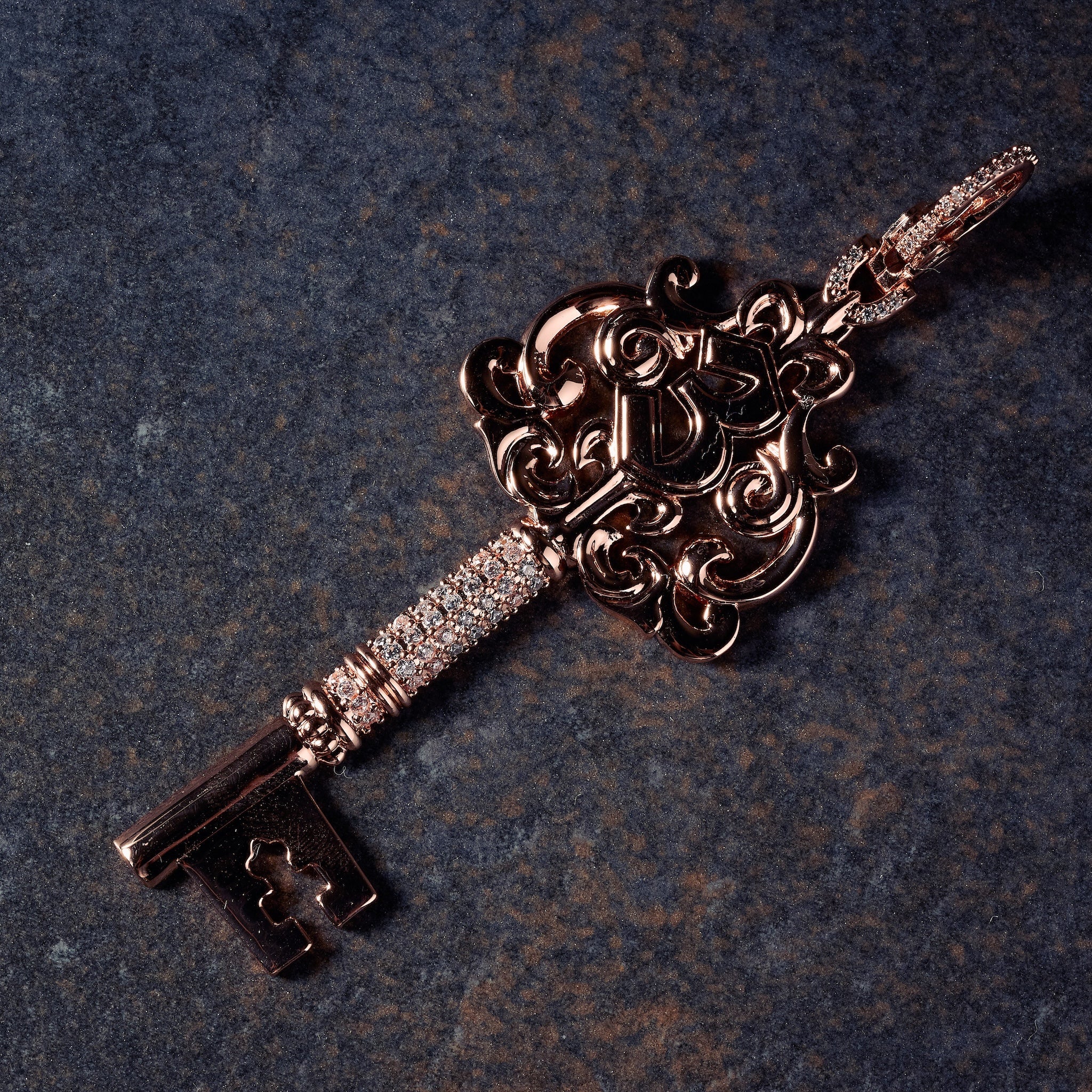GLD X Bloody Osiris Moissanite Key Clip On in Rose Gold Vermeil