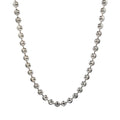 Moon Cut Ball Chain in Solid White Gold - 4mm