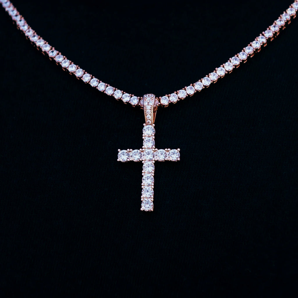 Diamond Cross in Rose Gold