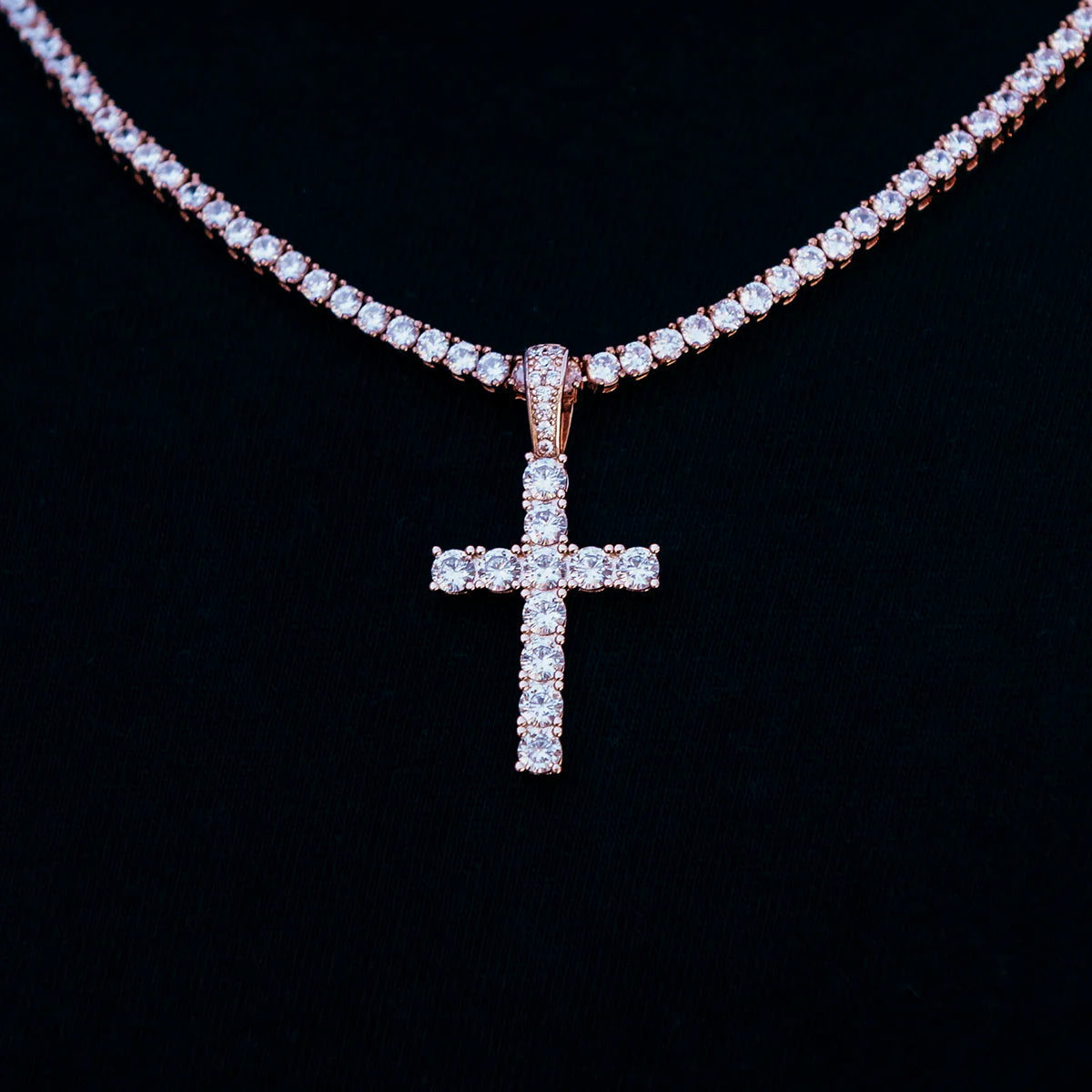 Diamond Cross in Rose Gold