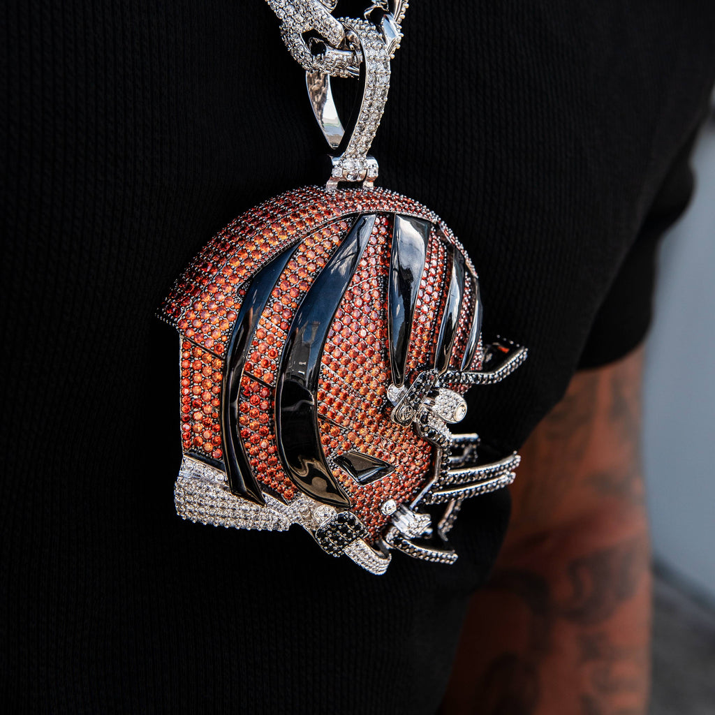 Giant Cincinnati Bengals Official NFL Helmet Pendant
