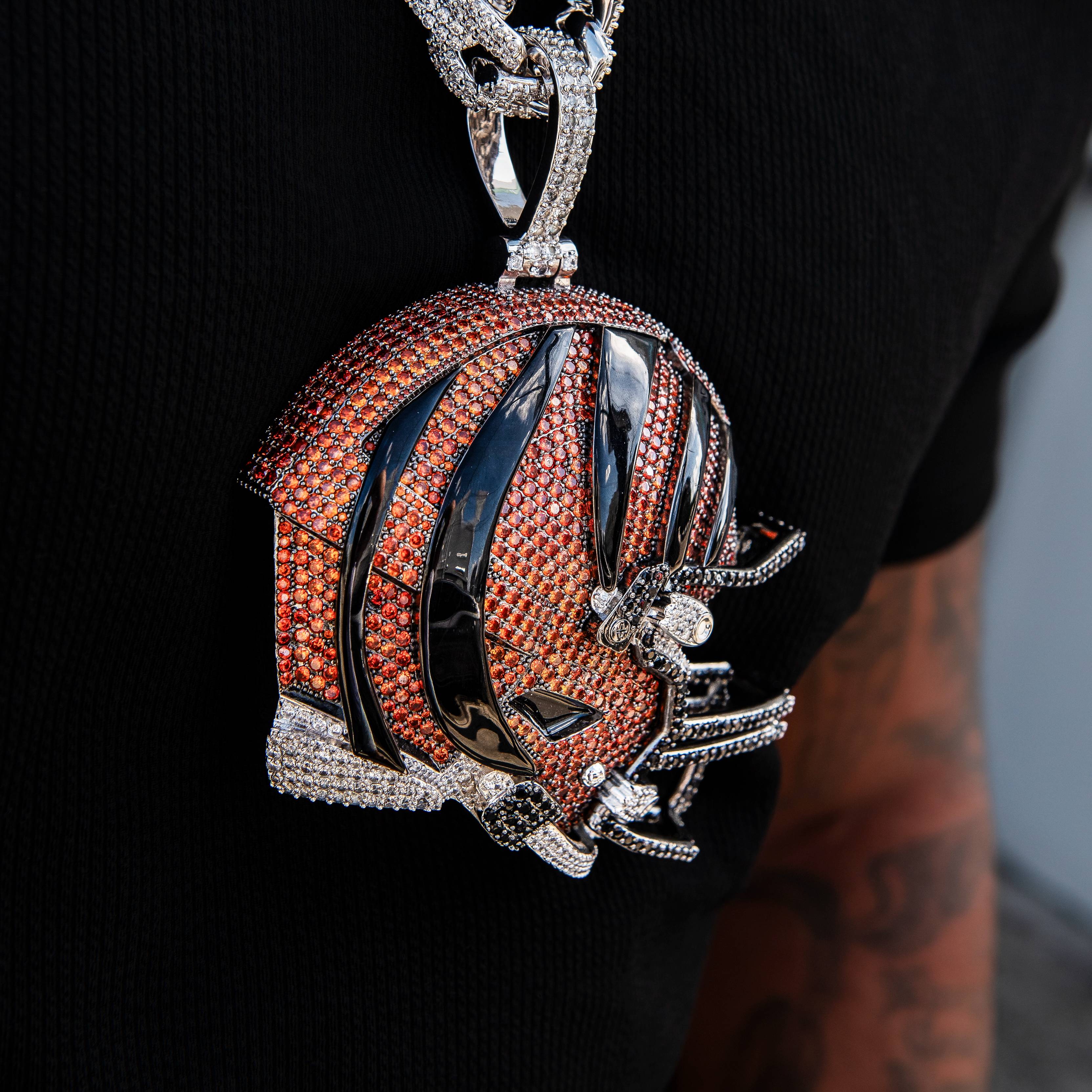 Giant Cincinnati Bengals Official NFL Helmet Pendant