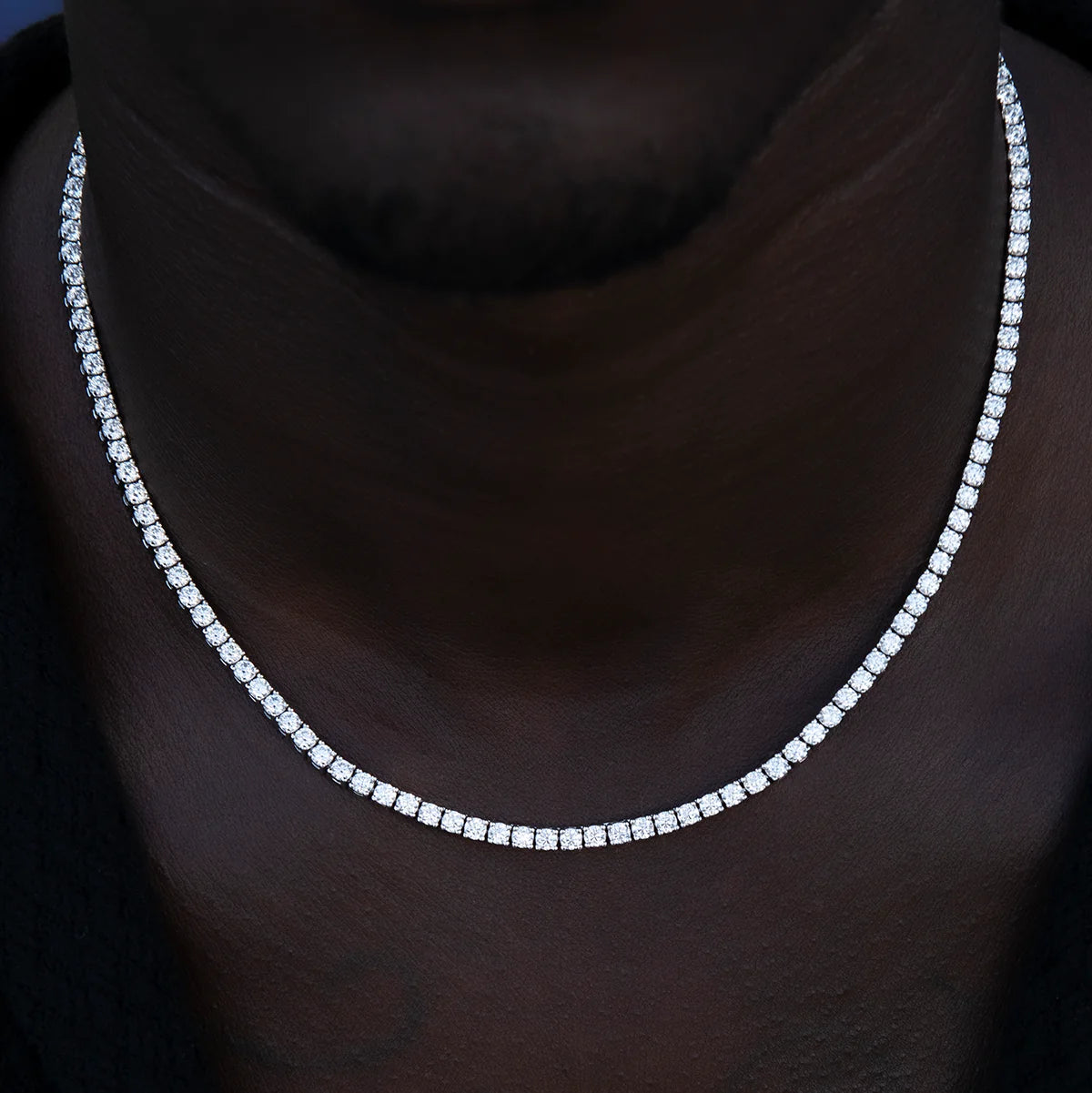 Moissanite Diamond Tennis Chain in Sterling Silver- 3mm