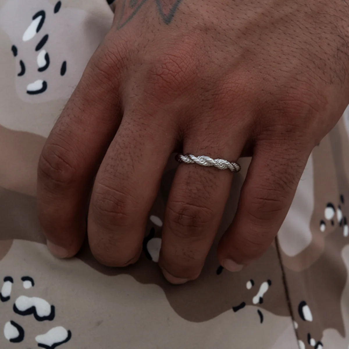 4MM Rope Ring in White Gold