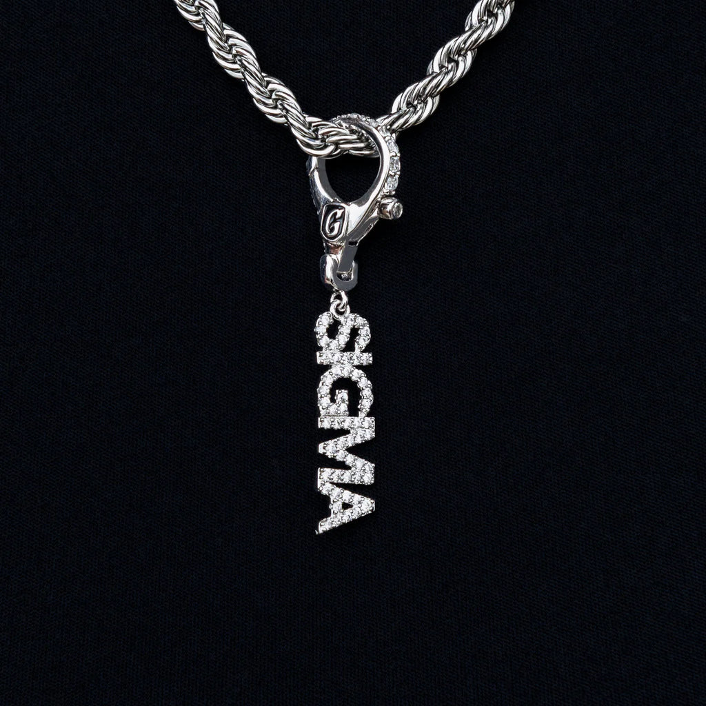 "Sigma" Clip On Pendant in White Gold