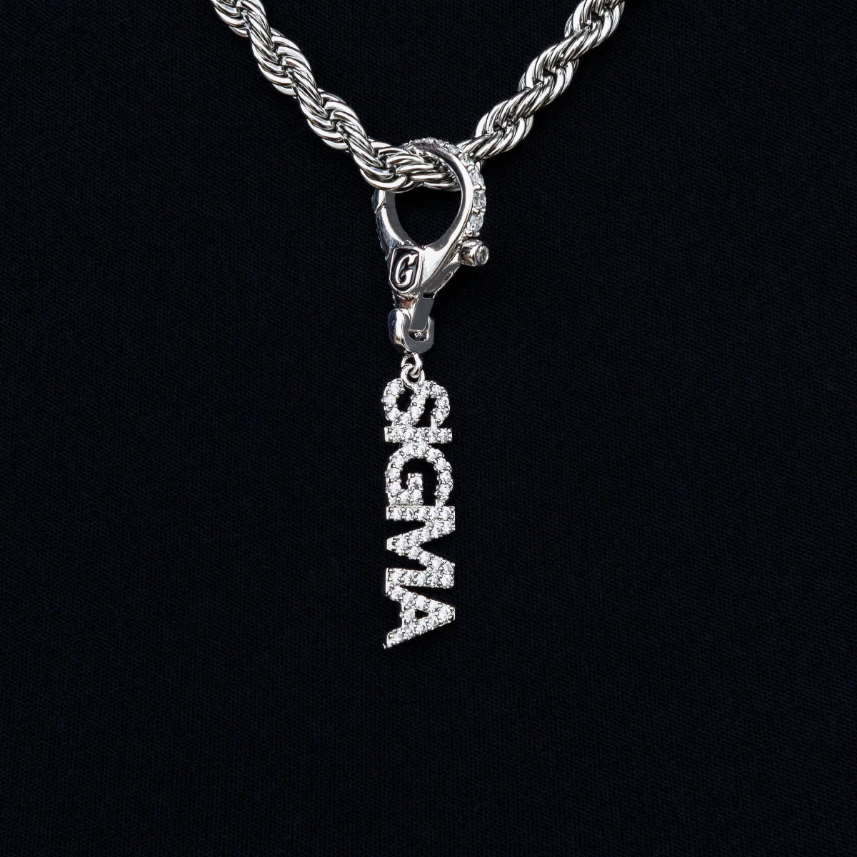 "Sigma" Clip On Pendant in White Gold