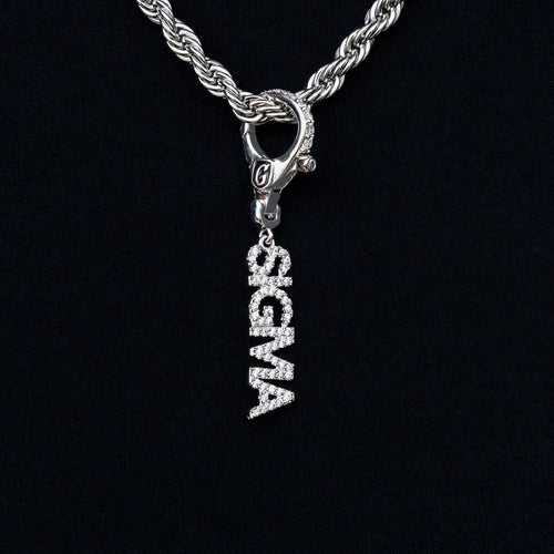 "Sigma" Clip On Pendant in White Gold