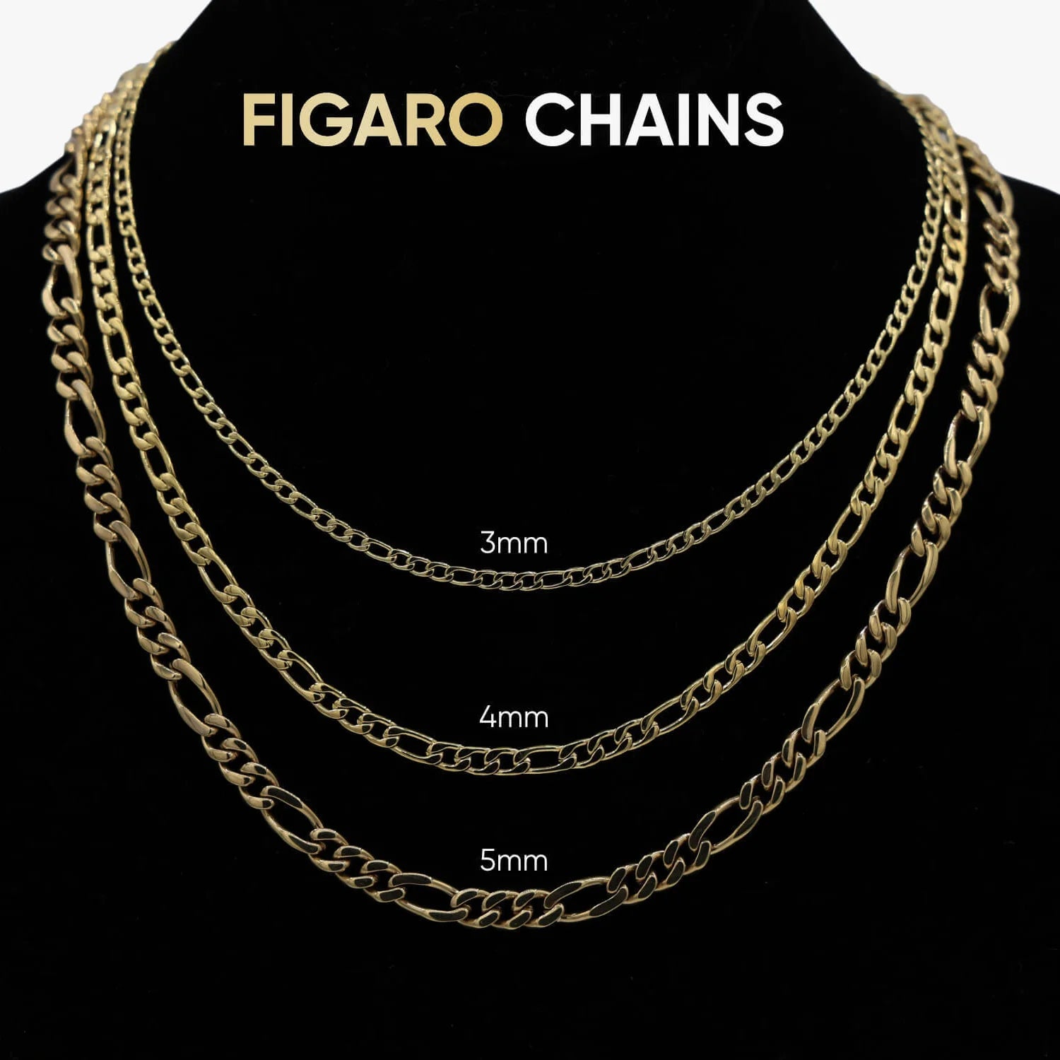 Solid Gold Figaro Link Chain (4mm)