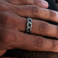 Cuban Band Ring in Matte Black