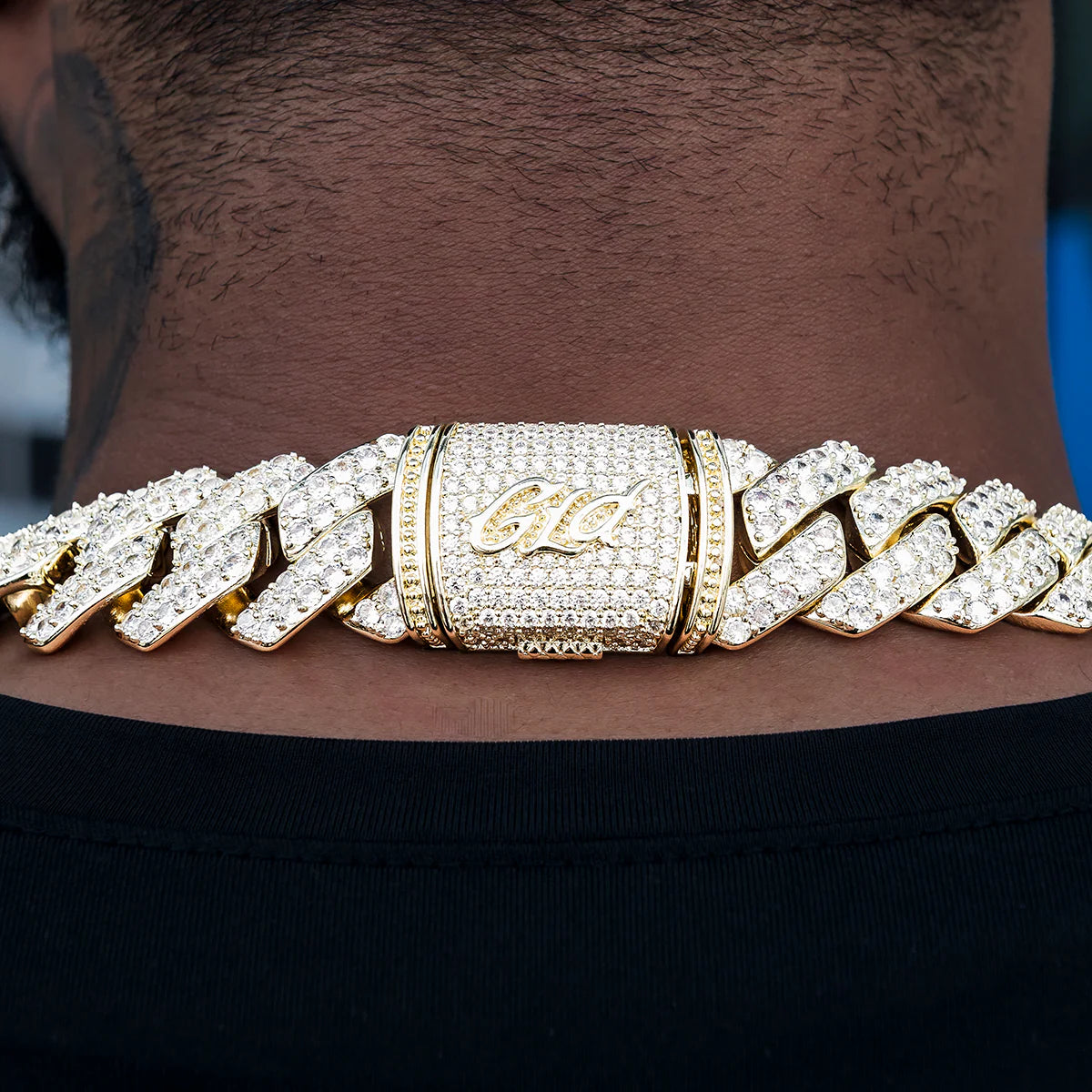 Miami Heat Official NBA Diamond Prong Cuban Chain in Yellow Gold- 25mm