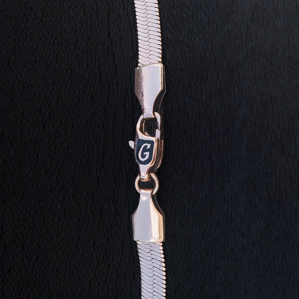 Herringbone Bracelet in Rose Gold- 4mm