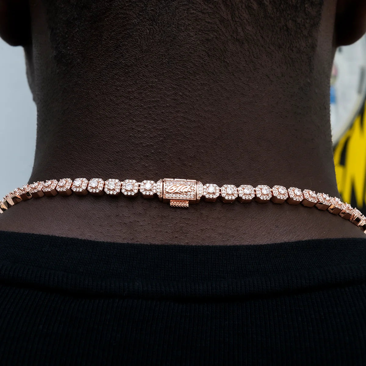 Micro Clustered Tennis Chain in Rose Gold - 6mm
