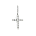 Micro Lab Grown Diamond Cross Pendant in Solid White Gold