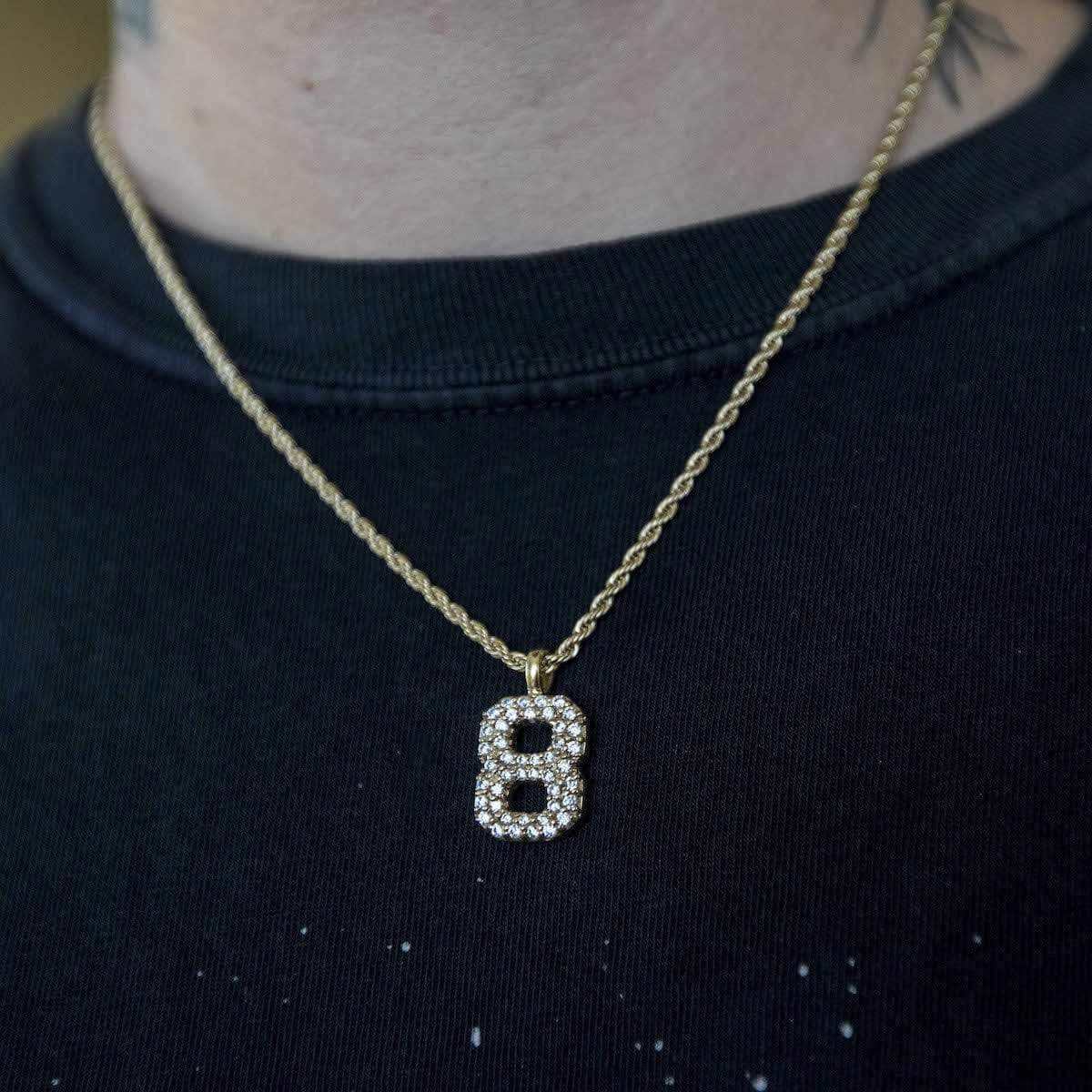Solid Gold Number Pendants in Yellow Gold-VS Diamonds