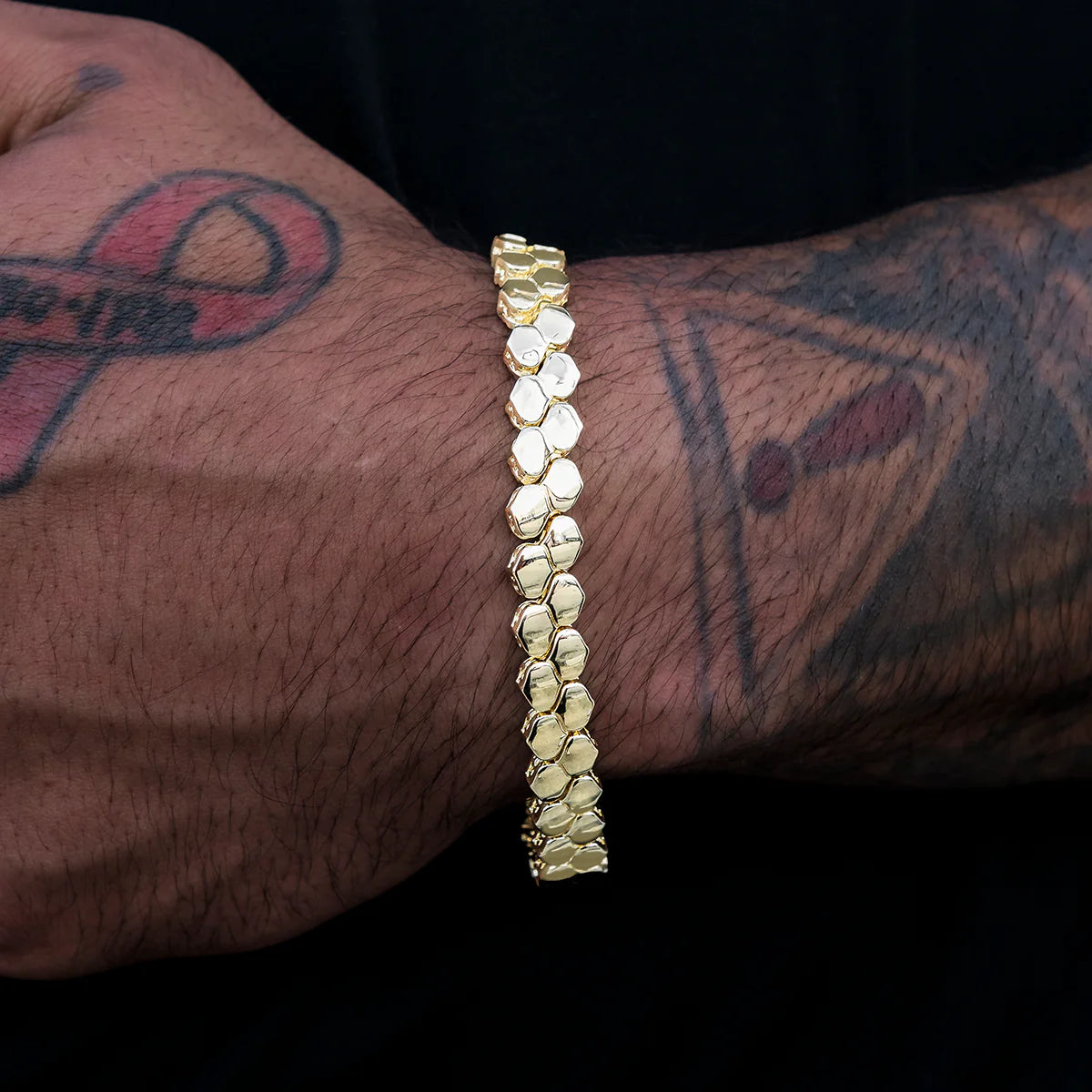 4mm Flat Snake Link Bracelet - Yellow Gold