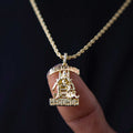 Solid Gold Micro Death Row Pendant-Si Diamonds