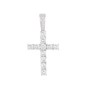 Lab Grown Diamond Cross Pendant in Solid White Gold